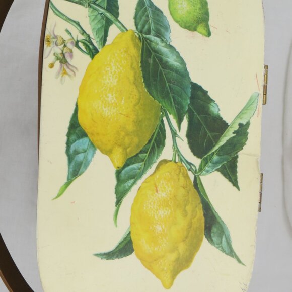 Handmade Vintage Basket Purse Lemons Decoupage, Lined, Fairmont Basket Works - Picture 5 of 10